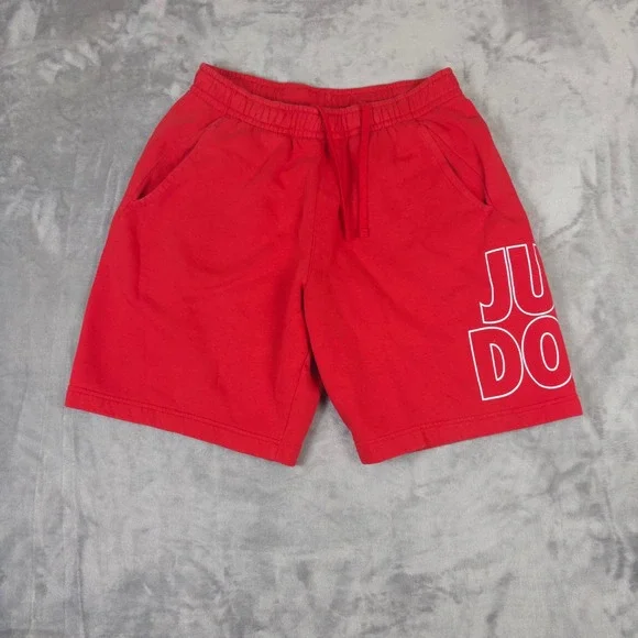 Nike Fleece Shorts Mens Medium Red Just Do It Graphic BV5105-657 Athletic Gym