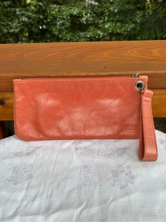 HOBO Coral Leather Wristlet Clutch