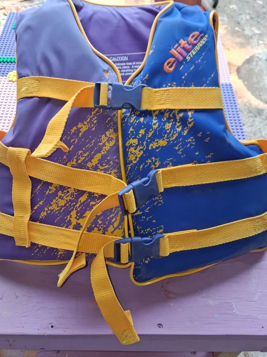 Elite Stearns Youth Life Jacket - Blue & Purple with Yellow Straps