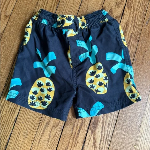 Tea Collection Pineapple Print Swim Trunks - Size 12-18 Months