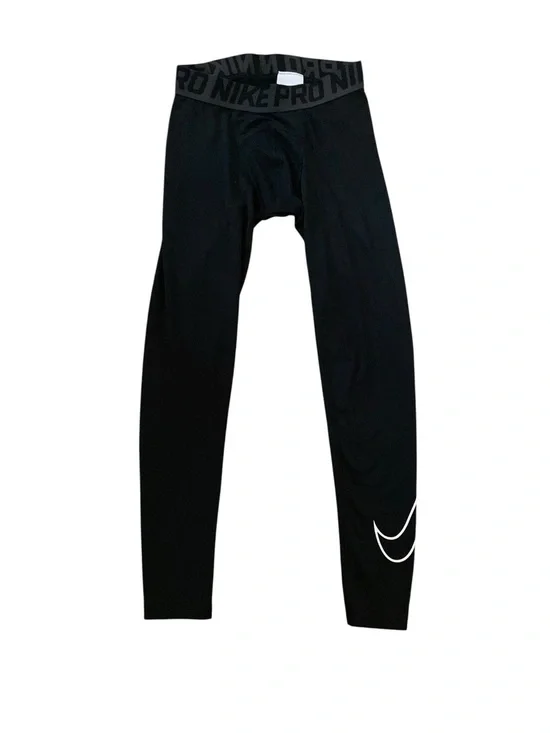 Nike Pro Compression Leggings Black White Swoosh Mens Size Large Dri-Fit Tights