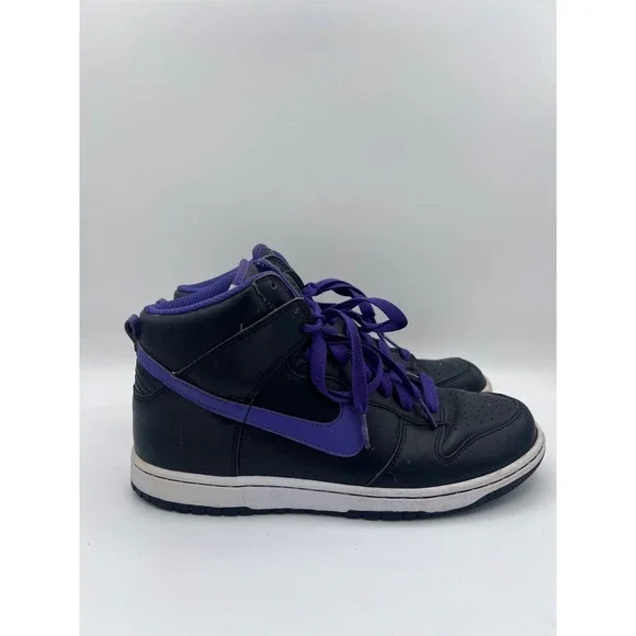 Nike Dunk High iD Black Purple Custom Sneakers 316142-991 Mens Size‎ 9.5