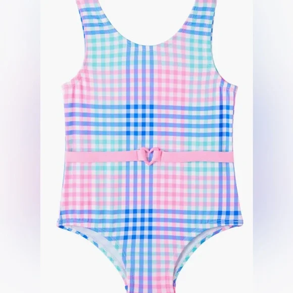 🌟3/$15🌟Pink Platinum Gingham One-Piece Swimsuit. 18 Mo