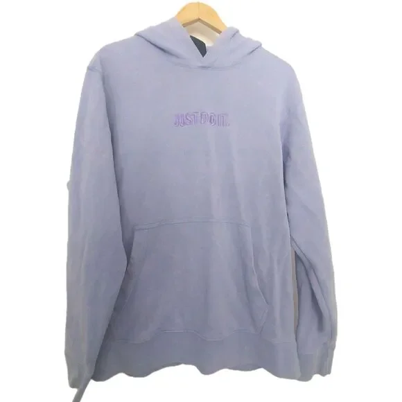 Nike Mens Lavender Hoodie Fleece Just Do It Size L Hooded Sweatshirt
