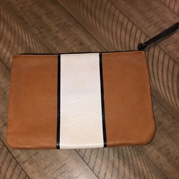 NWOT Armani Exchange leather clutch with Cotton interior credit card holder.
