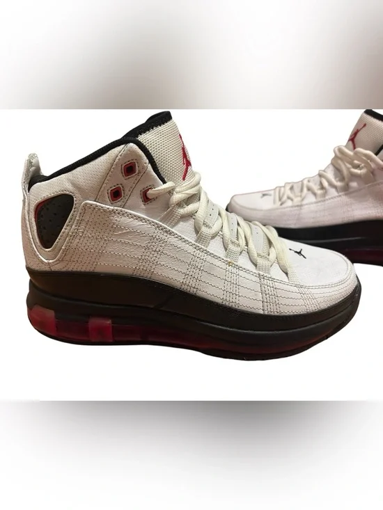 Jordan Flight 45 High White Black Red Youth 7 in Excellent Condition!