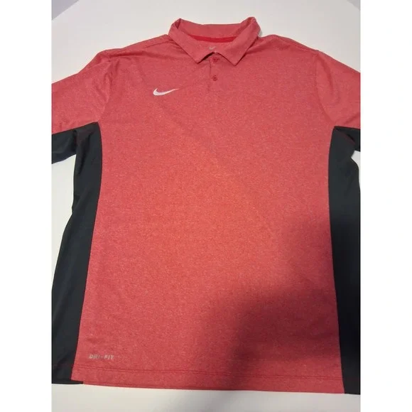 Nike Fit Dry Polo Shirt Mens Large RED