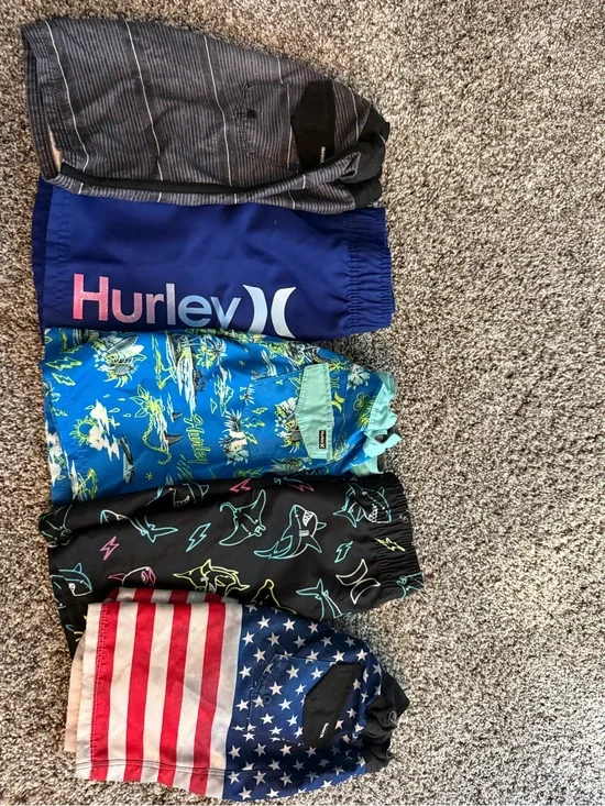 Hurley Kids Swim Trunks Lot of 5 pairs