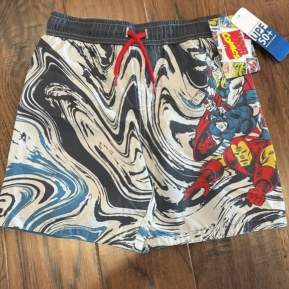 NWT boys Marvel swim trunks 5/6