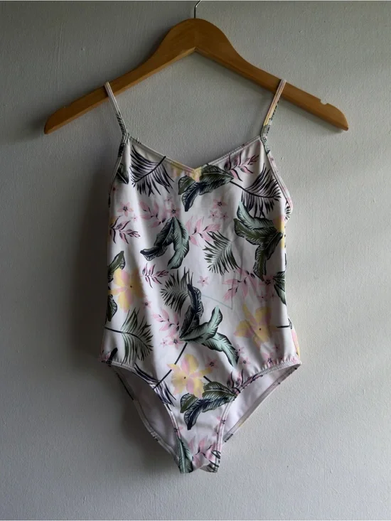 Roxy Tropical Floral One Piece Swimsuit Girls Size 12/L