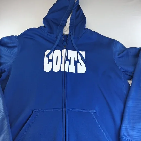 Nike Indianapolis Colts Hoodie Mens large Blue Dri-FIT On-Field Zip Jacket