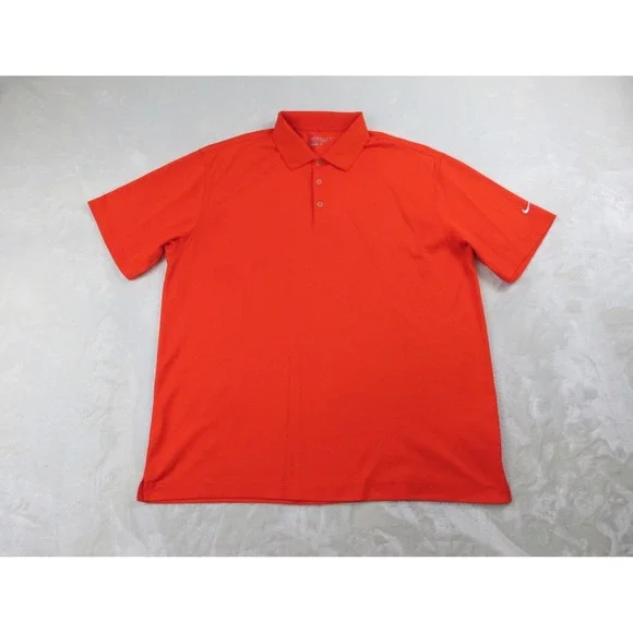 Nike Polo Shirt Mens‎ Extra Large Orange Tour Performance DriFit Golf Casual*