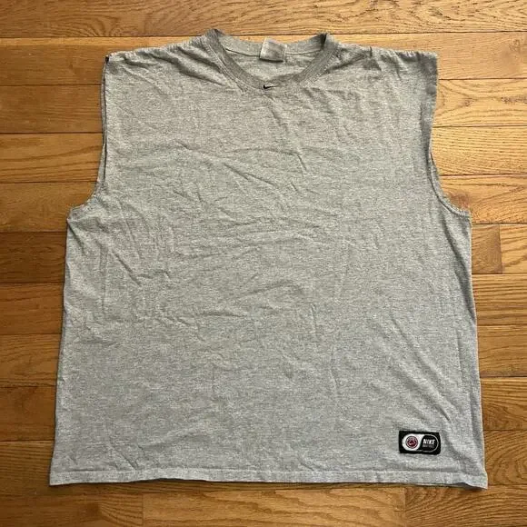 Vintage 90s Nike Basketball Mini Center Swoosh Sleeveless Tank Top Tee Shirt XL