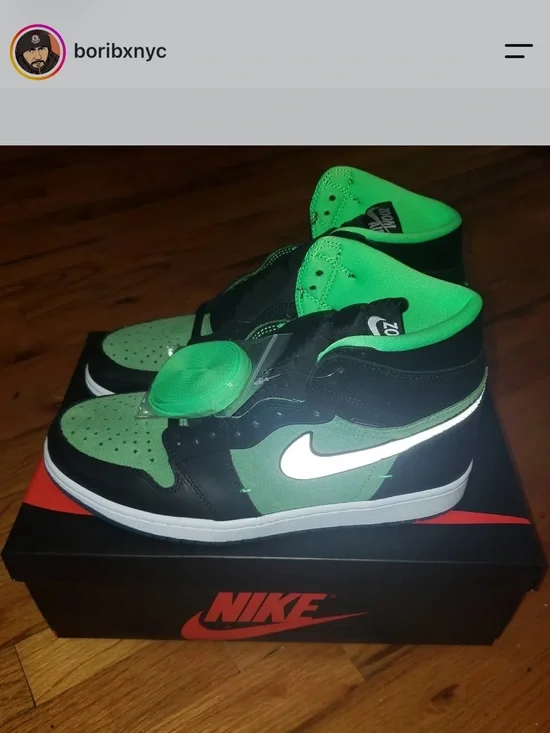 Nike Air Jordan 1 Mid Green & Black with White Swoosh