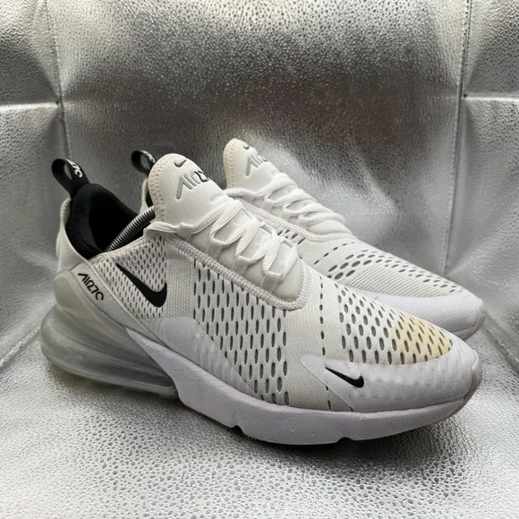 Size 11 Nike Air Max 270 White Black Mens Lace-Up Running‎ Shoes AH8050-100