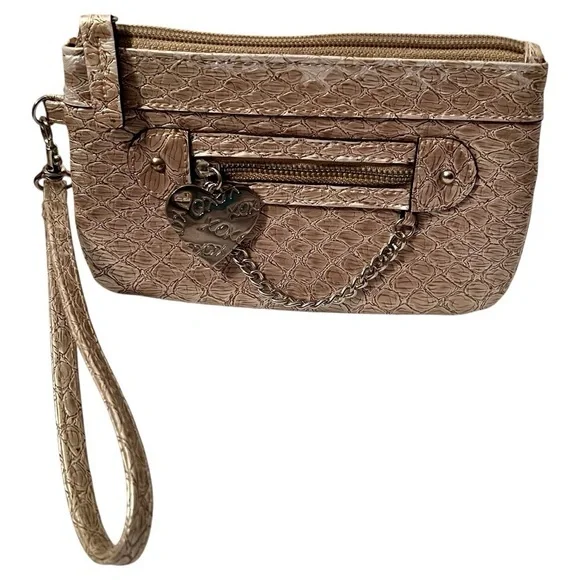 Hugs and Kisses Gold Wristlet Bag