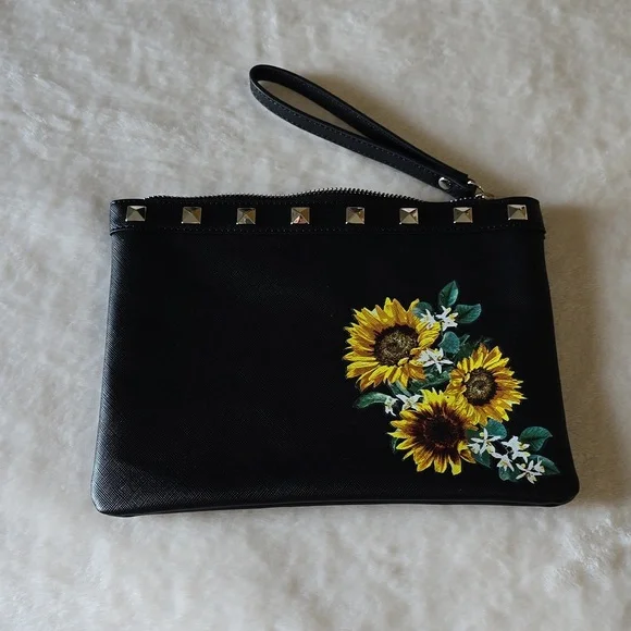 White House Black Market Sunflower Pouch Wristlet‎