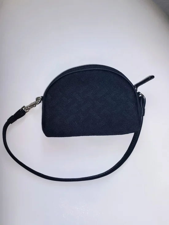 Talbot's Compact Black Wristlet Clutch with Detachable Strap