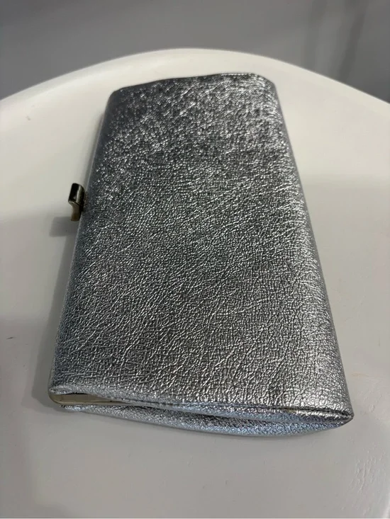 Metallic Silver Women's Clutch Wristlet - Sleek Evening-or-Whenever Bag