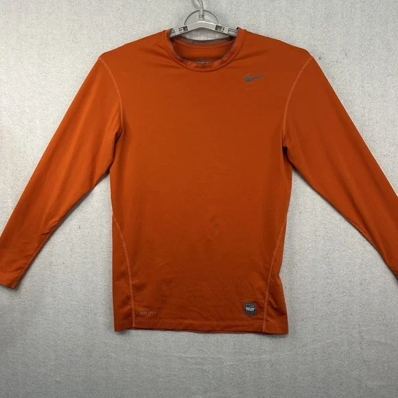 Nike Pro Combat Dri-Fit Compression Long Sleeve Men's XXL Shirt Orange‎