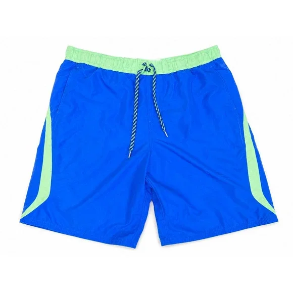 Nike Swim Trunks Men's XL Blue Volt Green Linerless Board‎ Shorts 10
