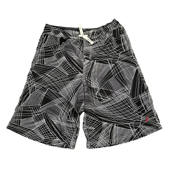 Nautica Black and White Youth XL 18/20 Swim Trunks