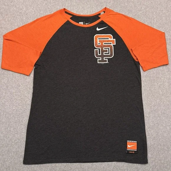 Nike San Francisco Giants Raglan T-Shirt Men's Large‎ Athletic Cut Crewneck MLB