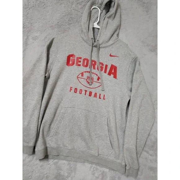 Georgia Bulldogs Hoodie Mens Large Nike Club Fleece Football Sweatshirt NCAA L