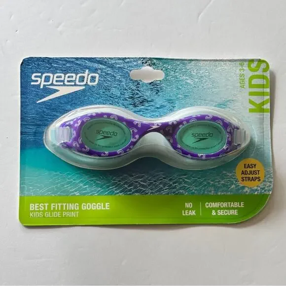 SPEEDO KIDS Glide Print Anti Fog No Leak Best Fitting Goggles  New in Package