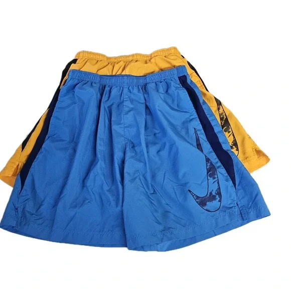 Lot of 2 Nike Dri Fit Men's Lined Swim Trunks Size Medium Orange &‎ Blue Pockets
