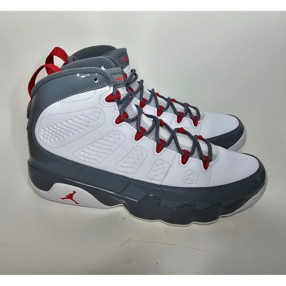 Nike Air Jordan 9 Retro Fire Red Shoes White Sneakers Men's 10 CT8019-162 11.5W