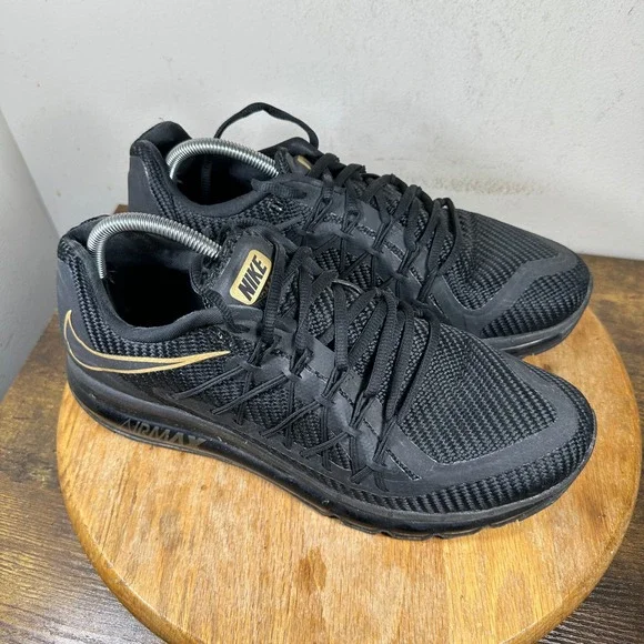 Nike Air Max 2015 Mens Black Gold Running Shoes DC4111-001 Size 11