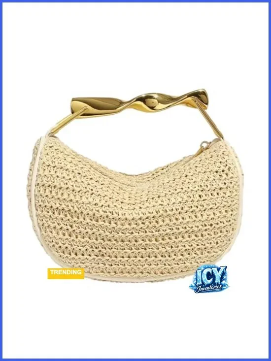 Straw Clutch Purse - Evening Woven Crossbody Shoulder Bag Handbag