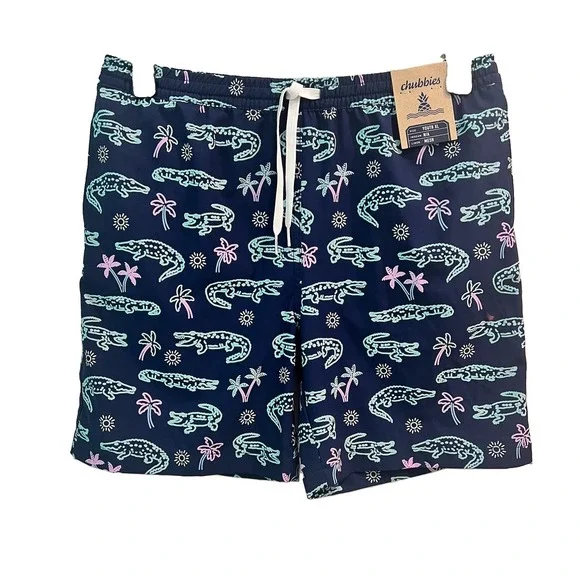 Chubbies Swim Trunks Youth XL 18-20 The Neon Glades NEW Lined Elastic Waist
