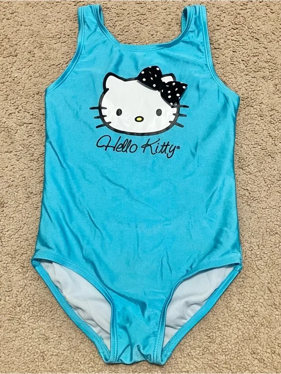 Hello Kitty Blue One Piece‎ Swimsuit Girl’s Sz 4