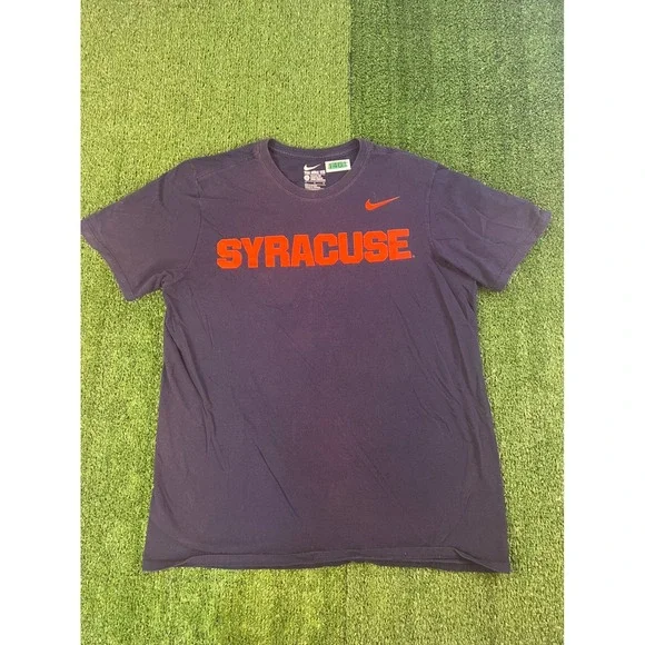 Nike Syracuse Orange Mens Large Navy Blue Graphic T-Shirt Athletic Cut NCAA