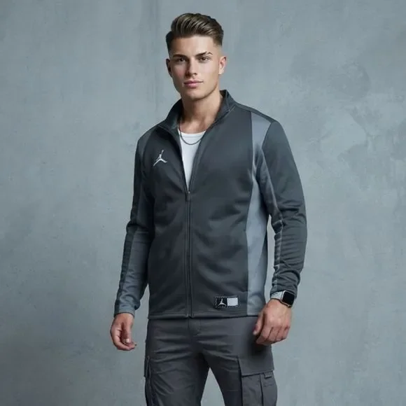 Nike Air Jordan Dri-Fit Jacket Jumpman Men Sz M Black Grey Track 824707-060