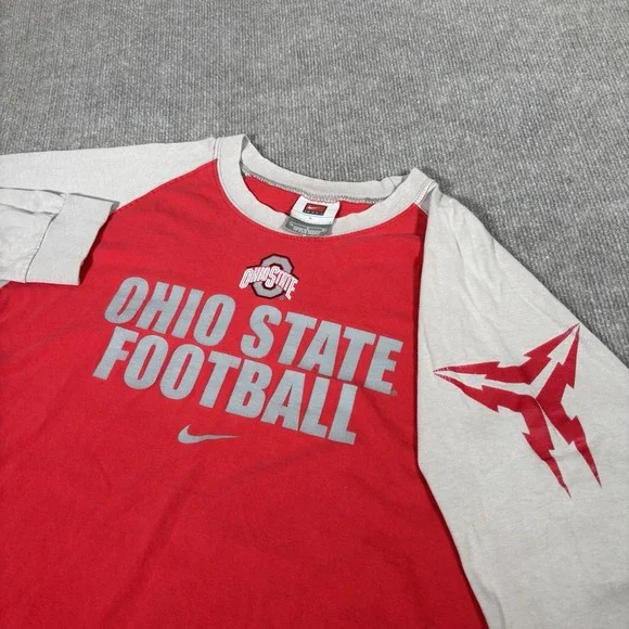 Vintage Nike Ohio State Buckeyes T‎ Shirt Mens L Center Swoosh Logo Kobe Mamba