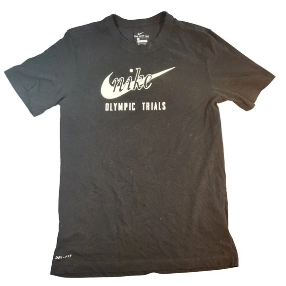 Nike The‎ Nike Tee Olympic Trials Dri-FIT Black T-Shirt Mens Small