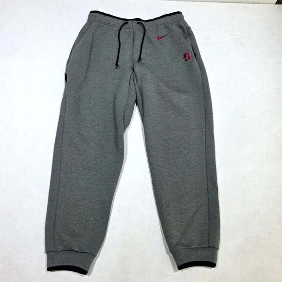 Nike Stanford University Sweatpants Mens L Gray Dri-FIT Joggers NCAA Training