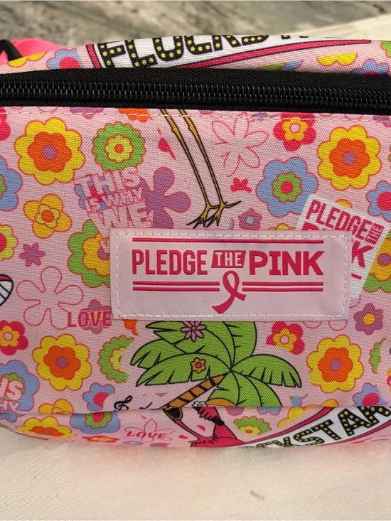 Pledge The Pink Breast Cancer Awareness Fanny Pack-Tropical Flamingo Print NEW