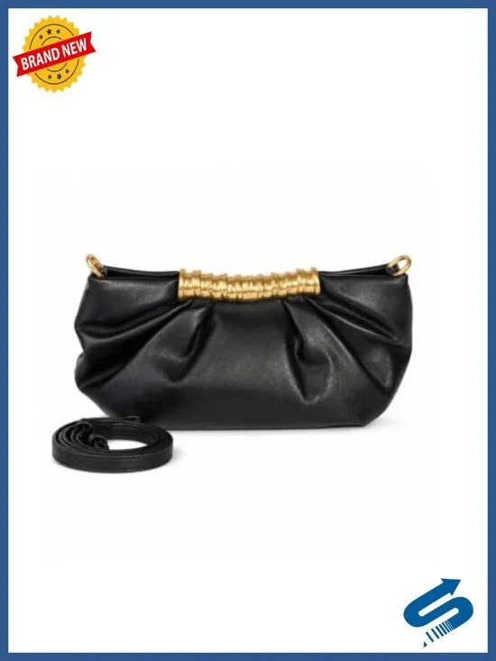 Cloud Evening Bag Women Shoulder Purse Gold Handle Pleated Clutch Handbag