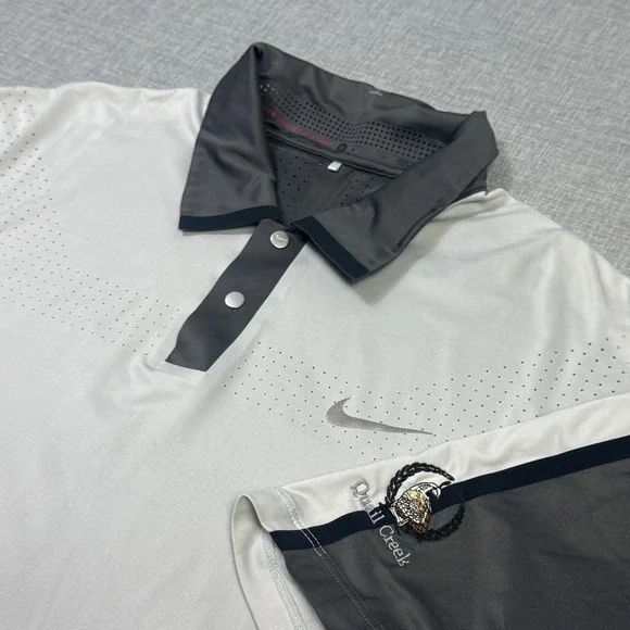Nike Tiger Woods Collection Quail Creek Golf Polo Shirt Mens M Gray Dri-FIT