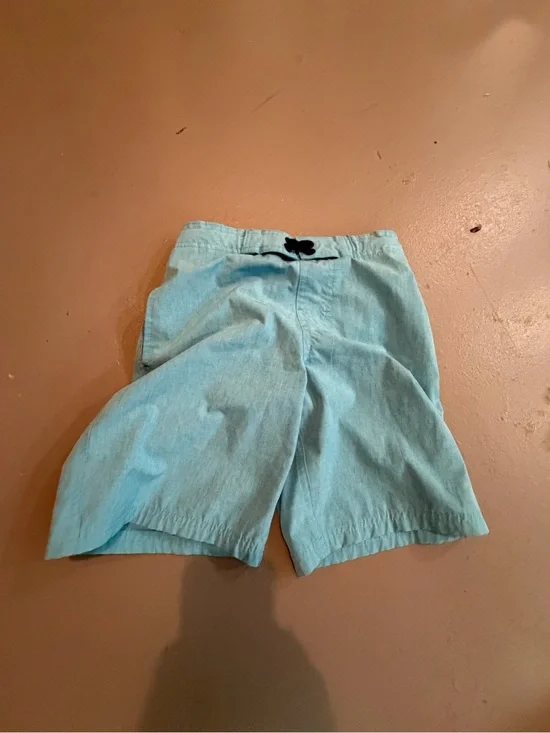 Light Blue Linen Blend Shorts