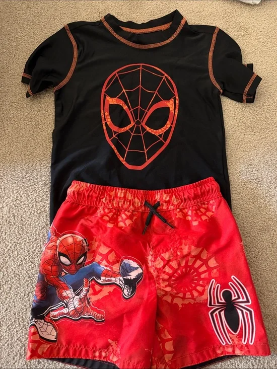 Marvel Kids Black and Red Spider-Man Swim Set