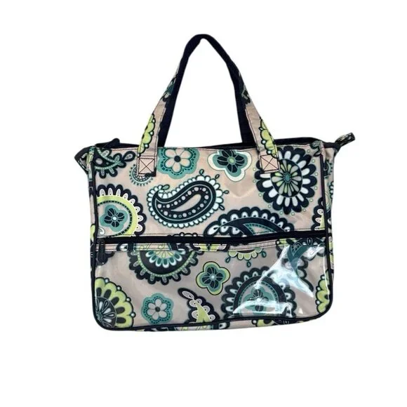 Thirty-One True Beauty Bag Paisley Day Retired Cosmetic Travel Handles Make Up