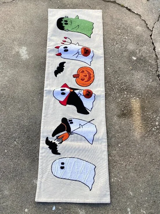 isaac Mizrahi Halloween Ghost Goblins Ghouls Frankenstein Table Runner