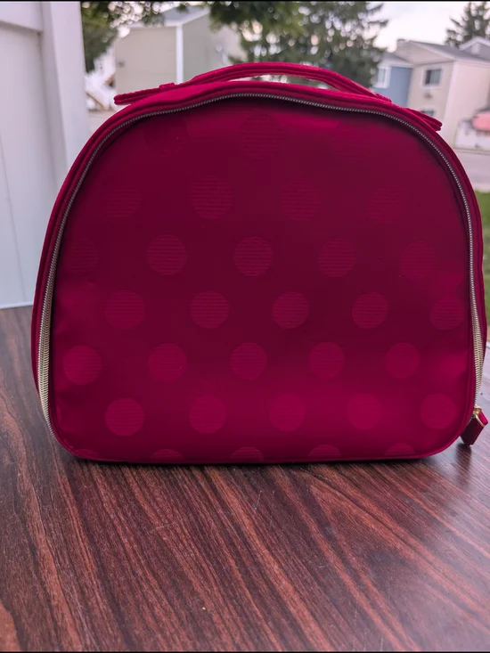 Estee Lauder Fuchsia Polka Dot Cosmetic Case