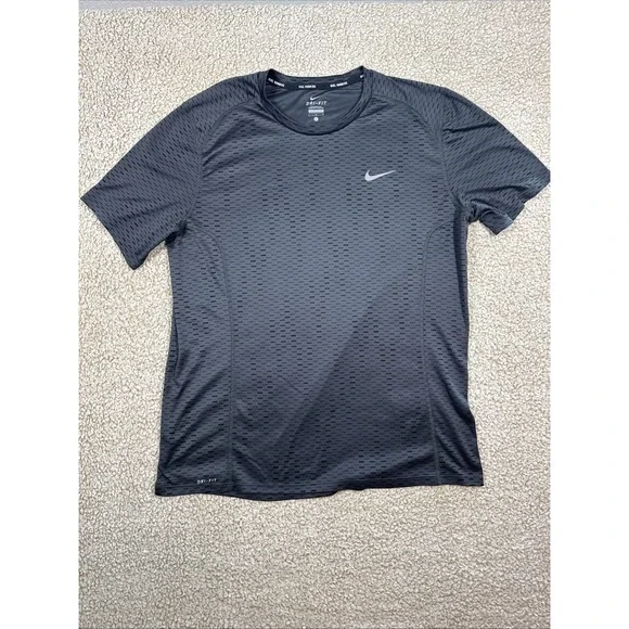 Nike Running Dri-FIT Shirt Mens L Charcoal Gray Performance Athletic 717803-060