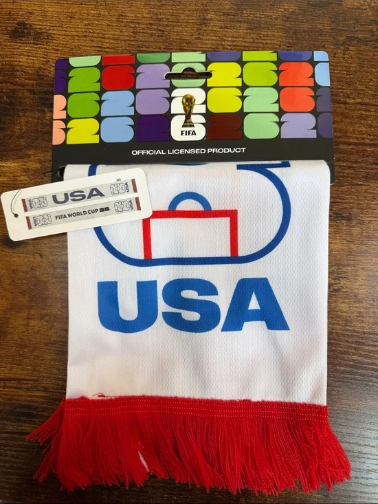 2026 FIFA World Cup USA Scarf - White, Blue & Red